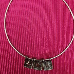 Silpada Vintage Sterling cable necklace Girl/Heart/Boy